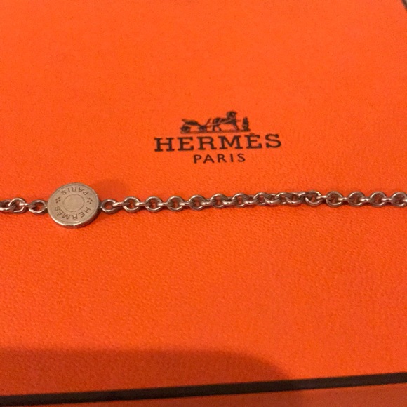 Hermès Vintage sterling silver Kelly necklace